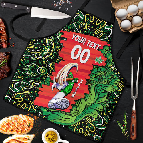 Personalized Melbourne Stars Cricket Apron Hippie Psychedelic Pattern Vibrant Mandala Art Style