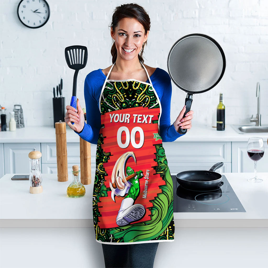 Personalized Melbourne Stars Cricket Apron Hippie Psychedelic Pattern Vibrant Mandala Art Style