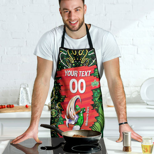 Personalized Melbourne Stars Cricket Apron Hippie Psychedelic Pattern Vibrant Mandala Art Style