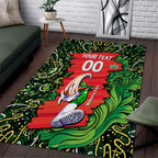 Personalized Melbourne Stars Cricket Area Rug Hippie Psychedelic Pattern Vibrant Mandala Art Style