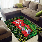 Personalized Melbourne Stars Cricket Area Rug Hippie Psychedelic Pattern Vibrant Mandala Art Style