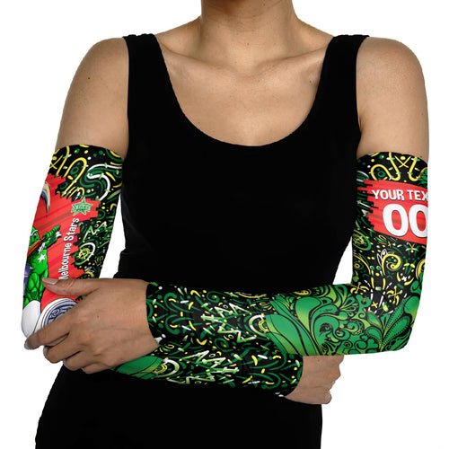 Personalized Melbourne Stars Cricket Arm Sleeves Hippie Psychedelic Pattern Vibrant Mandala Art Style