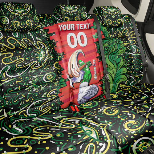 Personalized Melbourne Stars Cricket Back Car Seat Cover Hippie Psychedelic Pattern Vibrant Mandala Art Style