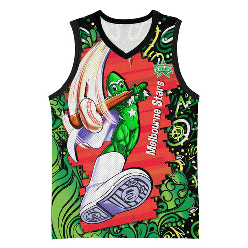 Personalized Melbourne Stars Cricket Basketball Jersey Hippie Psychedelic Pattern Vibrant Mandala Art Style