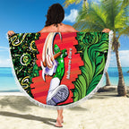 Personalized Melbourne Stars Cricket Beach Blanket Hippie Psychedelic Pattern Vibrant Mandala Art Style