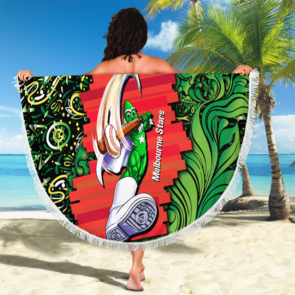 Personalized Melbourne Stars Cricket Beach Blanket Hippie Psychedelic Pattern Vibrant Mandala Art Style