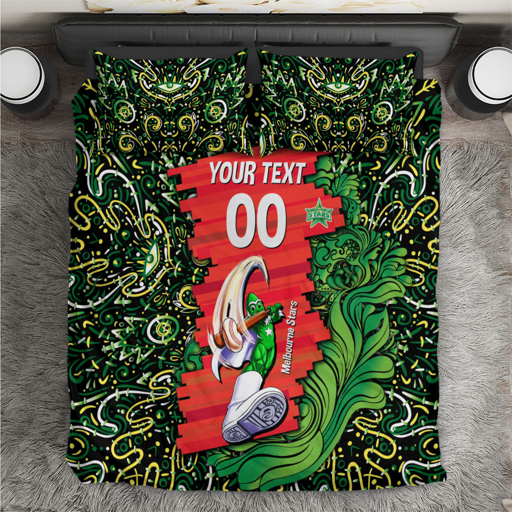 Personalized Melbourne Stars Cricket Bedding Set Hippie Psychedelic Pattern Vibrant Mandala Art Style