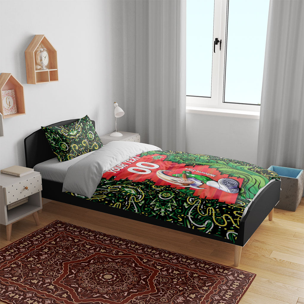 Personalized Melbourne Stars Cricket Bedding Set Hippie Psychedelic Pattern Vibrant Mandala Art Style