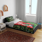 Personalized Melbourne Stars Cricket Bedding Set Hippie Psychedelic Pattern Vibrant Mandala Art Style
