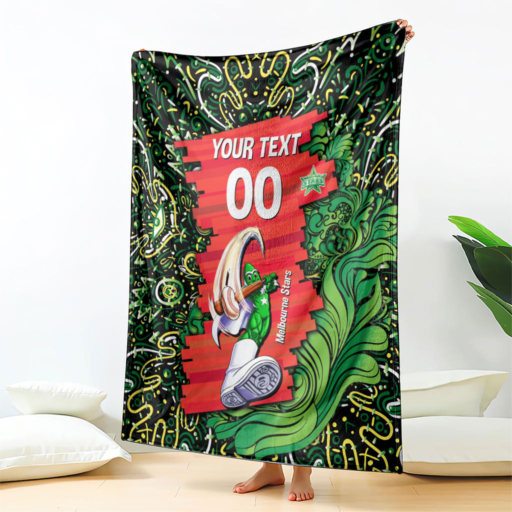 Personalized Melbourne Stars Cricket Blanket Hippie Psychedelic Pattern Vibrant Mandala Art Style