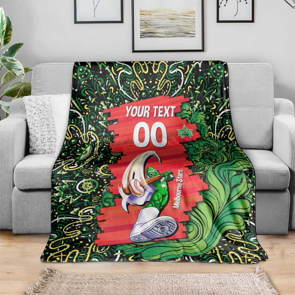 Personalized Melbourne Stars Cricket Blanket Hippie Psychedelic Pattern Vibrant Mandala Art Style