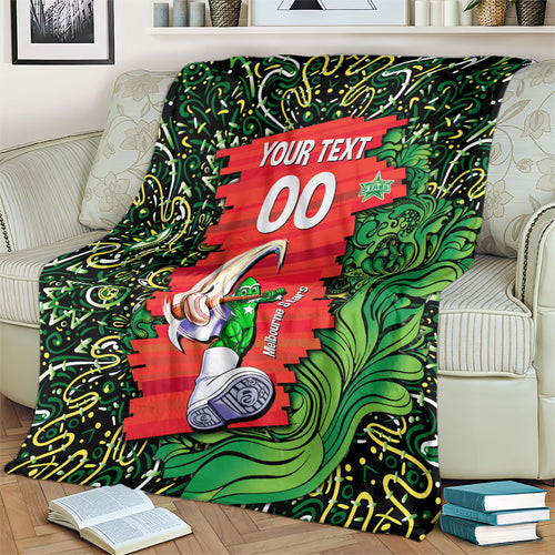 Personalized Melbourne Stars Cricket Blanket Hippie Psychedelic Pattern Vibrant Mandala Art Style