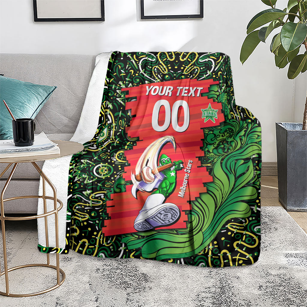 Personalized Melbourne Stars Cricket Blanket Hippie Psychedelic Pattern Vibrant Mandala Art Style