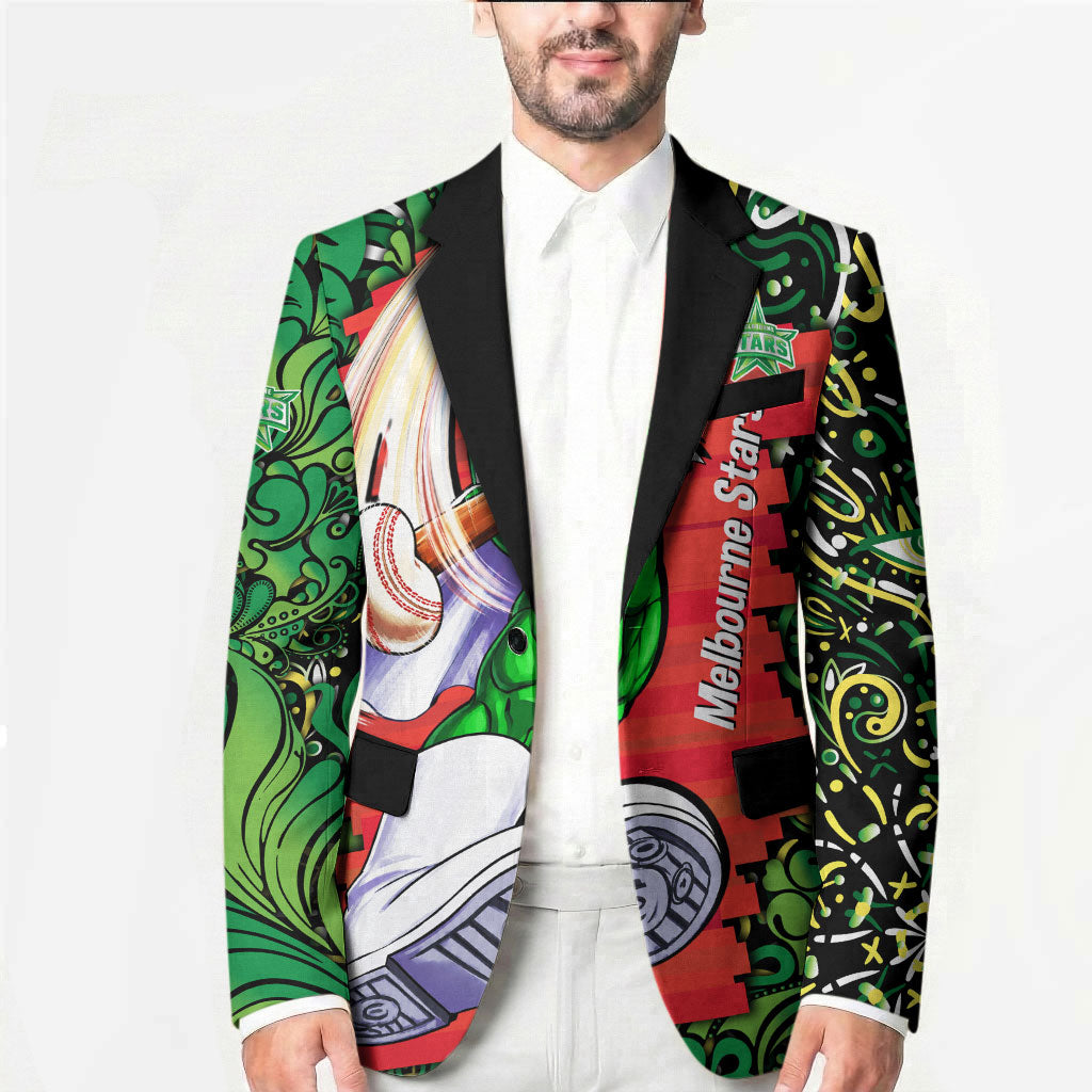 Personalized Melbourne Stars Cricket Blazer Hippie Psychedelic Pattern Vibrant Mandala Art Style