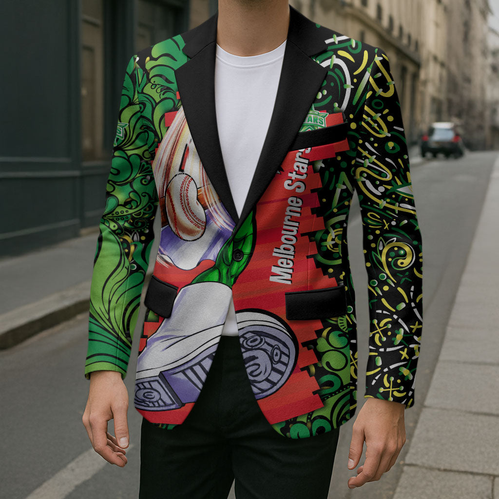 Personalized Melbourne Stars Cricket Blazer Hippie Psychedelic Pattern Vibrant Mandala Art Style