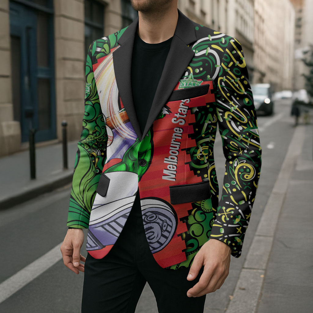 Personalized Melbourne Stars Cricket Blazer Hippie Psychedelic Pattern Vibrant Mandala Art Style
