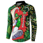 Personalized Melbourne Stars Cricket Button Sweatshirt Hippie Psychedelic Pattern Vibrant Mandala Art Style