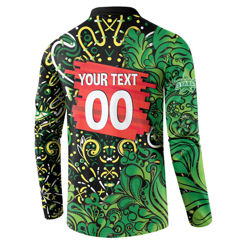 Personalized Melbourne Stars Cricket Button Sweatshirt Hippie Psychedelic Pattern Vibrant Mandala Art Style