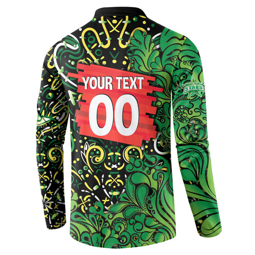 Personalized Melbourne Stars Cricket Button Sweatshirt Hippie Psychedelic Pattern Vibrant Mandala Art Style