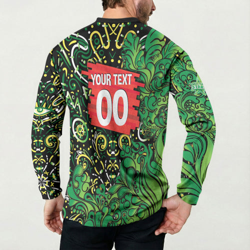 Personalized Melbourne Stars Cricket Button Sweatshirt Hippie Psychedelic Pattern Vibrant Mandala Art Style