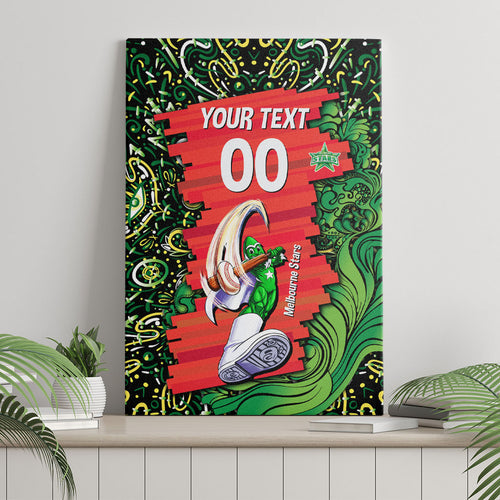 Personalized Melbourne Stars Cricket Canvas Wall Art Hippie Psychedelic Pattern Vibrant Mandala Art Style