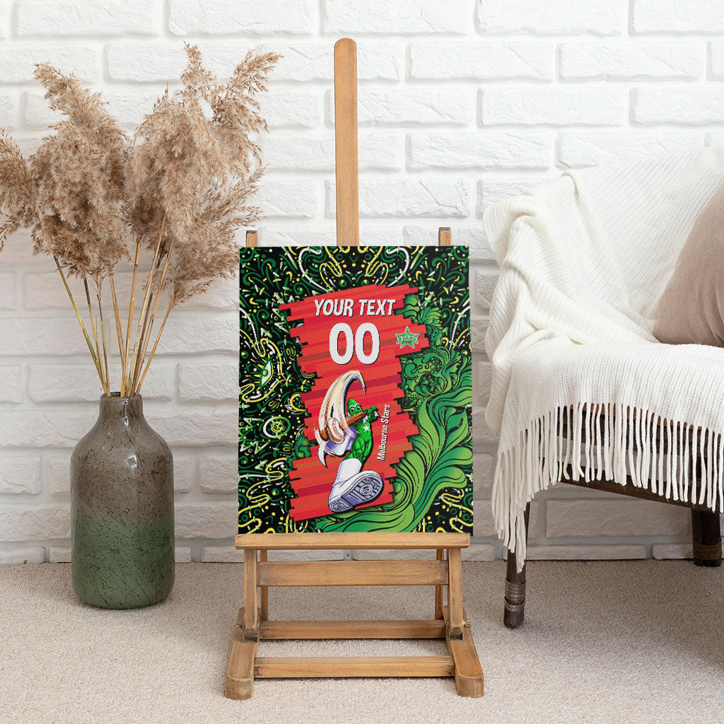 Personalized Melbourne Stars Cricket Canvas Wall Art Hippie Psychedelic Pattern Vibrant Mandala Art Style