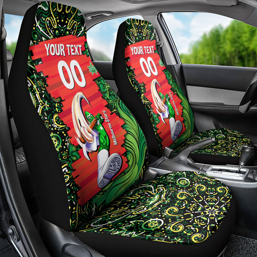 Personalized Melbourne Stars Cricket Car Seat Cover Hippie Psychedelic Pattern Vibrant Mandala Art Style