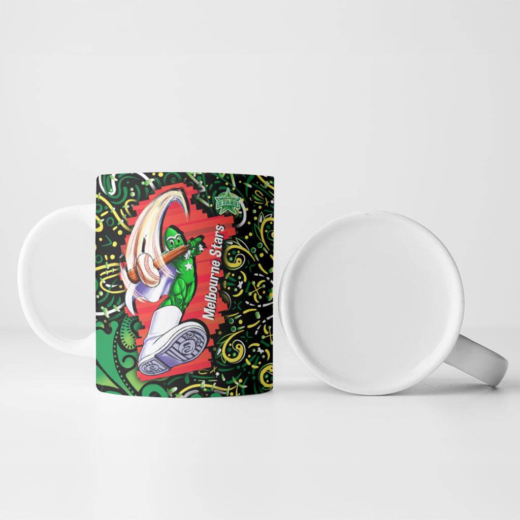 Personalized Melbourne Stars Cricket Ceramic Mug Hippie Psychedelic Pattern Vibrant Mandala Art Style