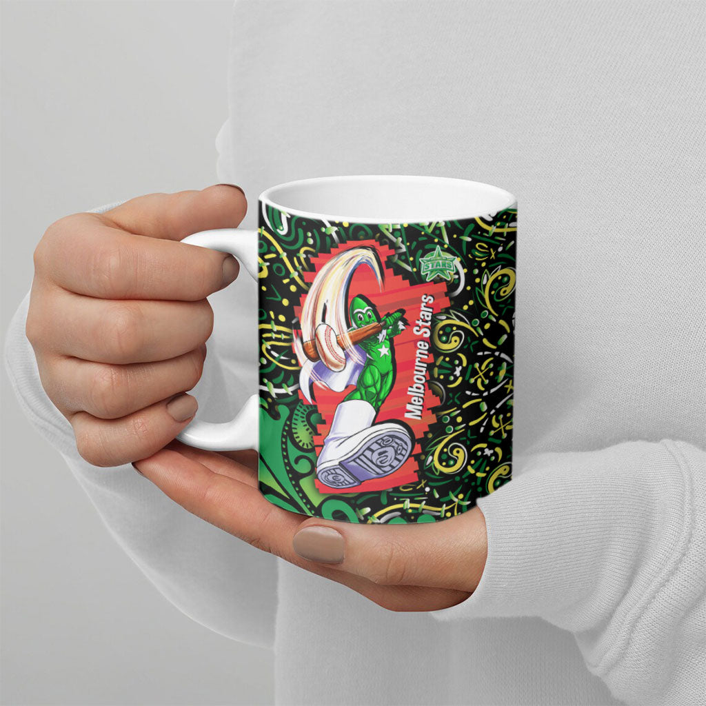 Personalized Melbourne Stars Cricket Ceramic Mug Hippie Psychedelic Pattern Vibrant Mandala Art Style