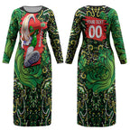 Personalized Melbourne Stars Cricket Couples Matching Long Sleeve Bodycon Dress and Long Sleeve Button Shirt Hippie Psychedelic Pattern Vibrant Mandala Art Style