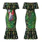 Personalized Melbourne Stars Cricket Couples Matching Mermaid Dress and Hawaiian Shirt Hippie Psychedelic Pattern Vibrant Mandala Art Style