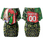 Personalized Melbourne Stars Cricket Couples Matching Off Shoulder Short Dress and Hawaiian Shirt Hippie Psychedelic Pattern Vibrant Mandala Art Style