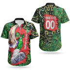Personalized Melbourne Stars Cricket Couples Matching Off The Shoulder Long Sleeve Dress and Hawaiian Shirt Hippie Psychedelic Pattern Vibrant Mandala Art Style