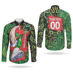 Personalized Melbourne Stars Cricket Couples Matching Off The Shoulder Long Sleeve Dress and Long Sleeve Button Shirt Hippie Psychedelic Pattern Vibrant Mandala Art Style