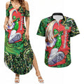 Personalized Melbourne Stars Cricket Couples Matching Summer Maxi Dress and Hawaiian Shirt Hippie Psychedelic Pattern Vibrant Mandala Art Style
