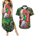 Personalized Melbourne Stars Cricket Couples Matching Summer Maxi Dress and Hawaiian Shirt Hippie Psychedelic Pattern Vibrant Mandala Art Style