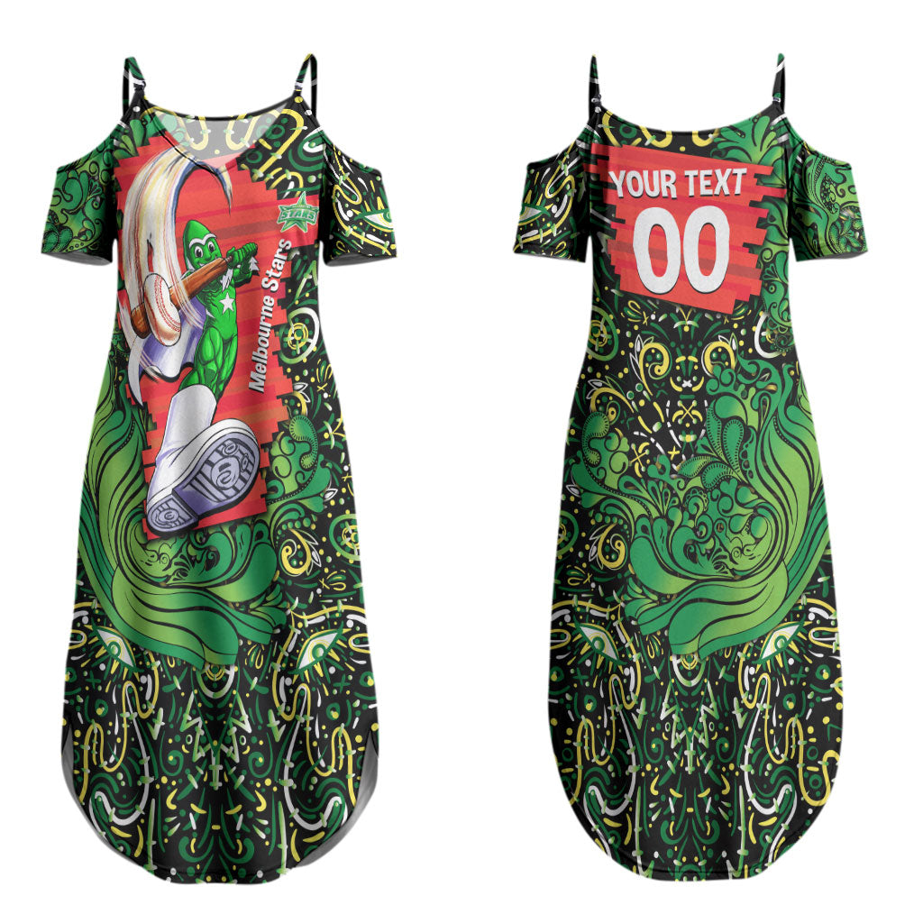 Personalized Melbourne Stars Cricket Couples Matching Summer Maxi Dress and Long Sleeve Button Shirt Hippie Psychedelic Pattern Vibrant Mandala Art Style