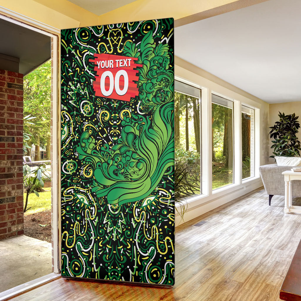 Personalized Melbourne Stars Cricket Door Cover Hippie Psychedelic Pattern Vibrant Mandala Art Style