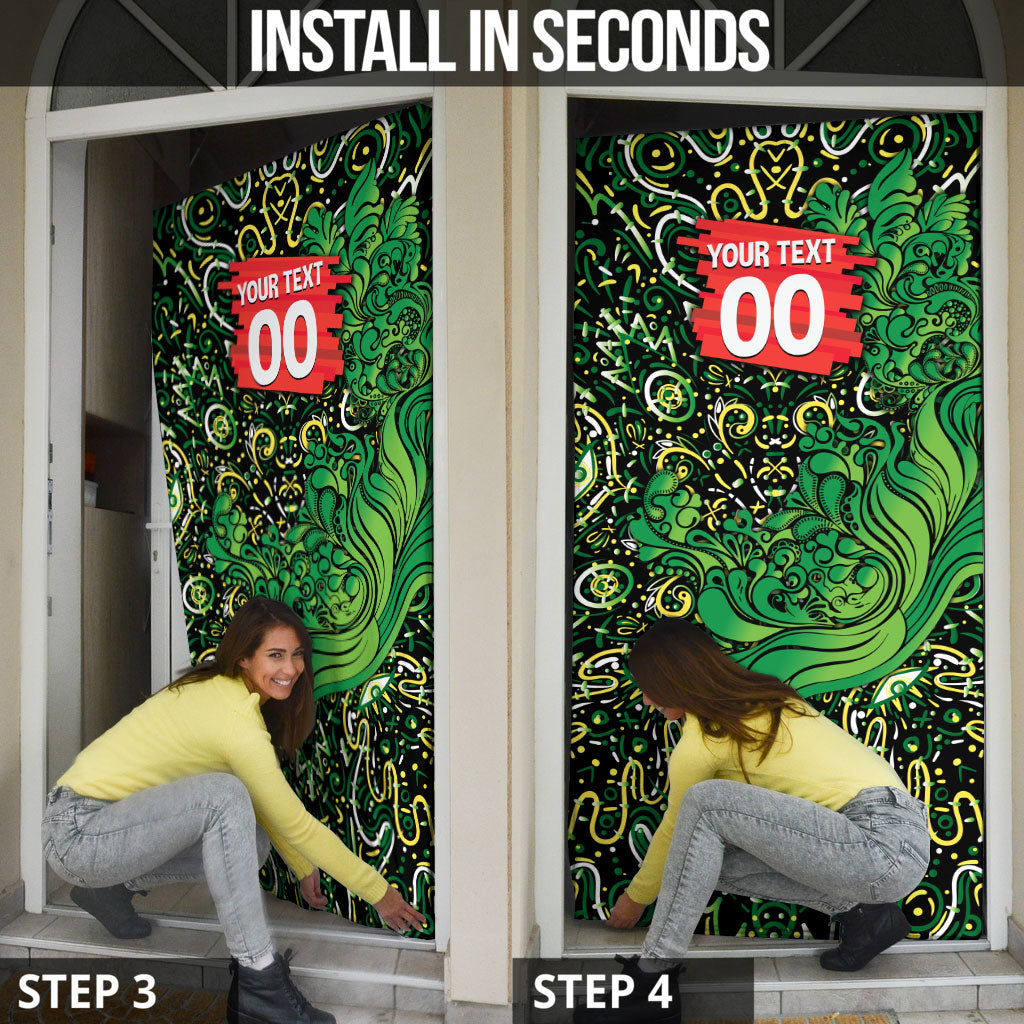 Personalized Melbourne Stars Cricket Door Cover Hippie Psychedelic Pattern Vibrant Mandala Art Style
