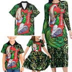 Personalized Melbourne Stars Cricket Family Matching Long Sleeve Bodycon Dress and Hawaiian Shirt Hippie Psychedelic Pattern Vibrant Mandala Art Style