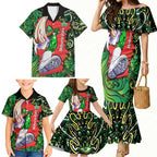 Personalized Melbourne Stars Cricket Family Matching Mermaid Dress and Hawaiian Shirt Hippie Psychedelic Pattern Vibrant Mandala Art Style