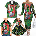 Personalized Melbourne Stars Cricket Family Matching Off The Shoulder Long Sleeve Dress and Hawaiian Shirt Hippie Psychedelic Pattern Vibrant Mandala Art Style