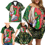 Personalized Melbourne Stars Cricket Family Matching Off Shoulder Short Dress and Hawaiian Shirt Hippie Psychedelic Pattern Vibrant Mandala Art Style