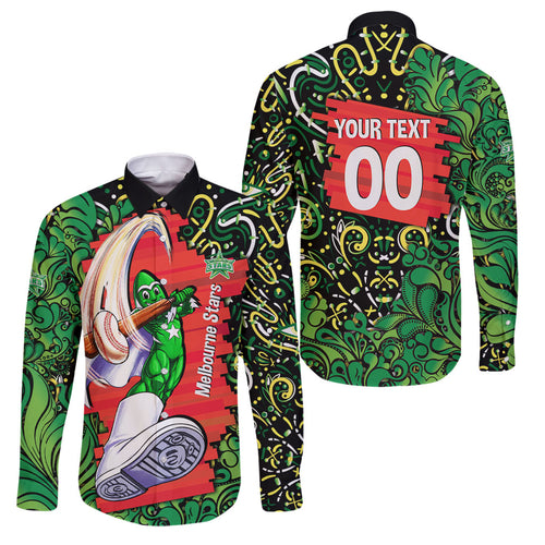 Personalized Melbourne Stars Cricket Family Matching Off Shoulder Short Dress and Hawaiian Shirt Hippie Psychedelic Pattern Vibrant Mandala Art Style