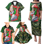 Personalized Melbourne Stars Cricket Family Matching Puletasi and Hawaiian Shirt Hippie Psychedelic Pattern Vibrant Mandala Art Style