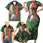 Personalized Melbourne Stars Cricket Family Matching Short Sleeve Bodycon Dress and Hawaiian Shirt Hippie Psychedelic Pattern Vibrant Mandala Art Style