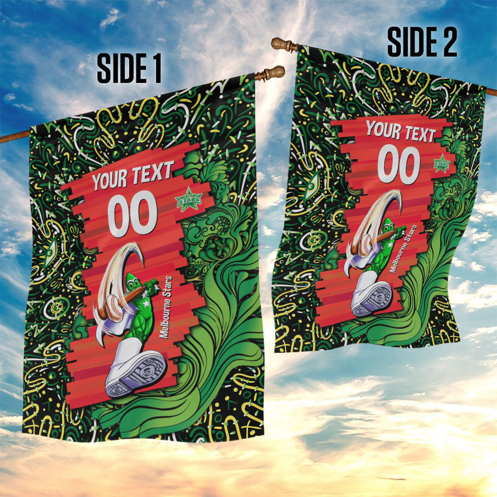 Personalized Melbourne Stars Cricket Garden Flag Hippie Psychedelic Pattern Vibrant Mandala Art Style