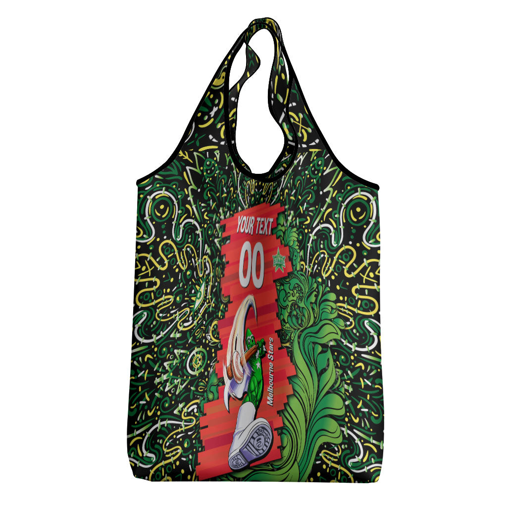Personalized Melbourne Stars Cricket Grocery Bag Hippie Psychedelic Pattern Vibrant Mandala Art Style