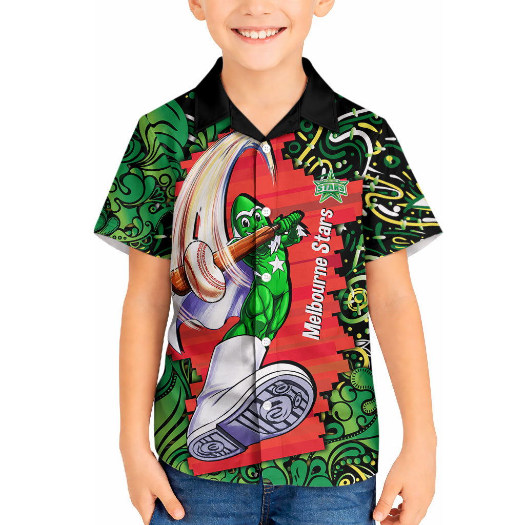 Personalized Melbourne Stars Cricket Hawaiian Shirt Hippie Psychedelic Pattern Vibrant Mandala Art Style