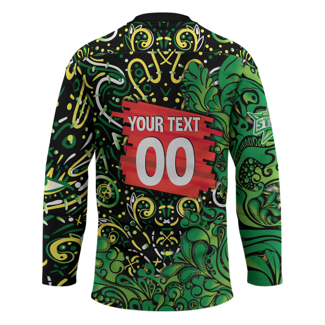 Personalized Melbourne Stars Cricket Hockey Jersey Hippie Psychedelic Pattern Vibrant Mandala Art Style